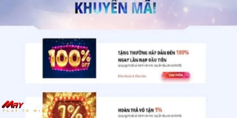 Chương trình khuyến mãi cực hời tại nhà cái May88