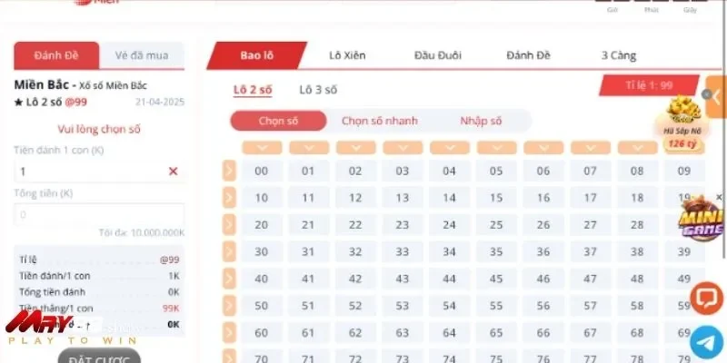 Lựa chọn con số yêu thích đánh lô tại nhà cái May88