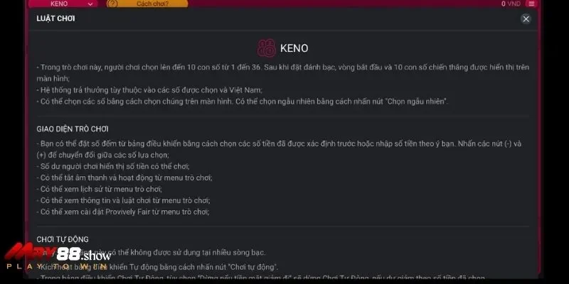 Luật chơi Keno đơn giản, dễ nắm bắt