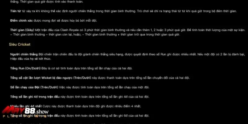 May88 cung cấp chi tiết thông tin về luật chơi