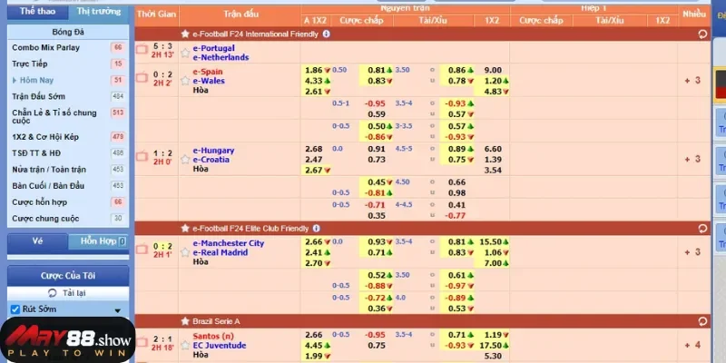 Đa dạng loại kèo giúp bạn sáng tạo trải nghiệm